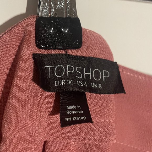 TOPSHOP | Dusty Pink Midi Pencil Skirt with Front Slit | Front Pockets | US4 - Picture 5 of 5